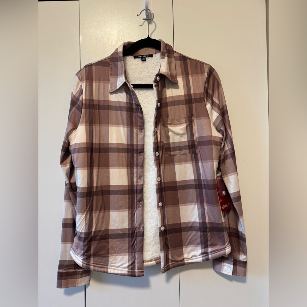 Forever 21 Tan Plaid Shirt